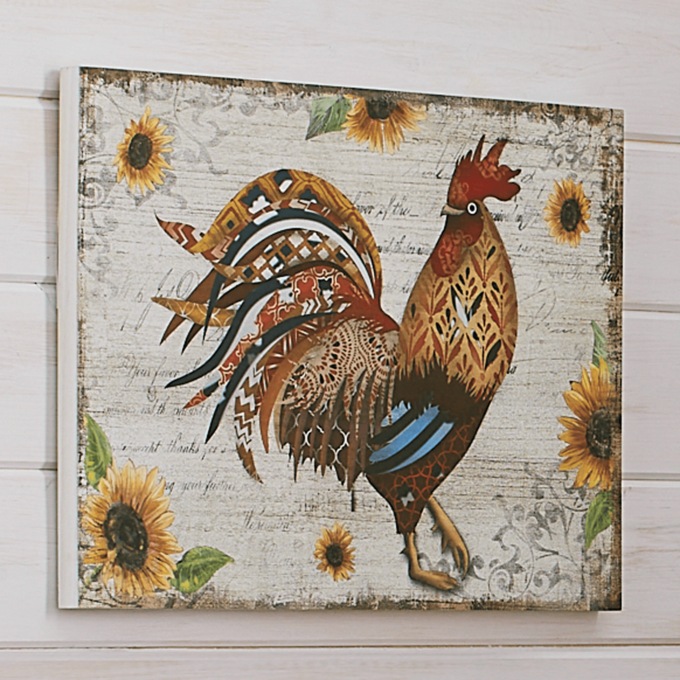 Colorful Rooster Wall Art, , large