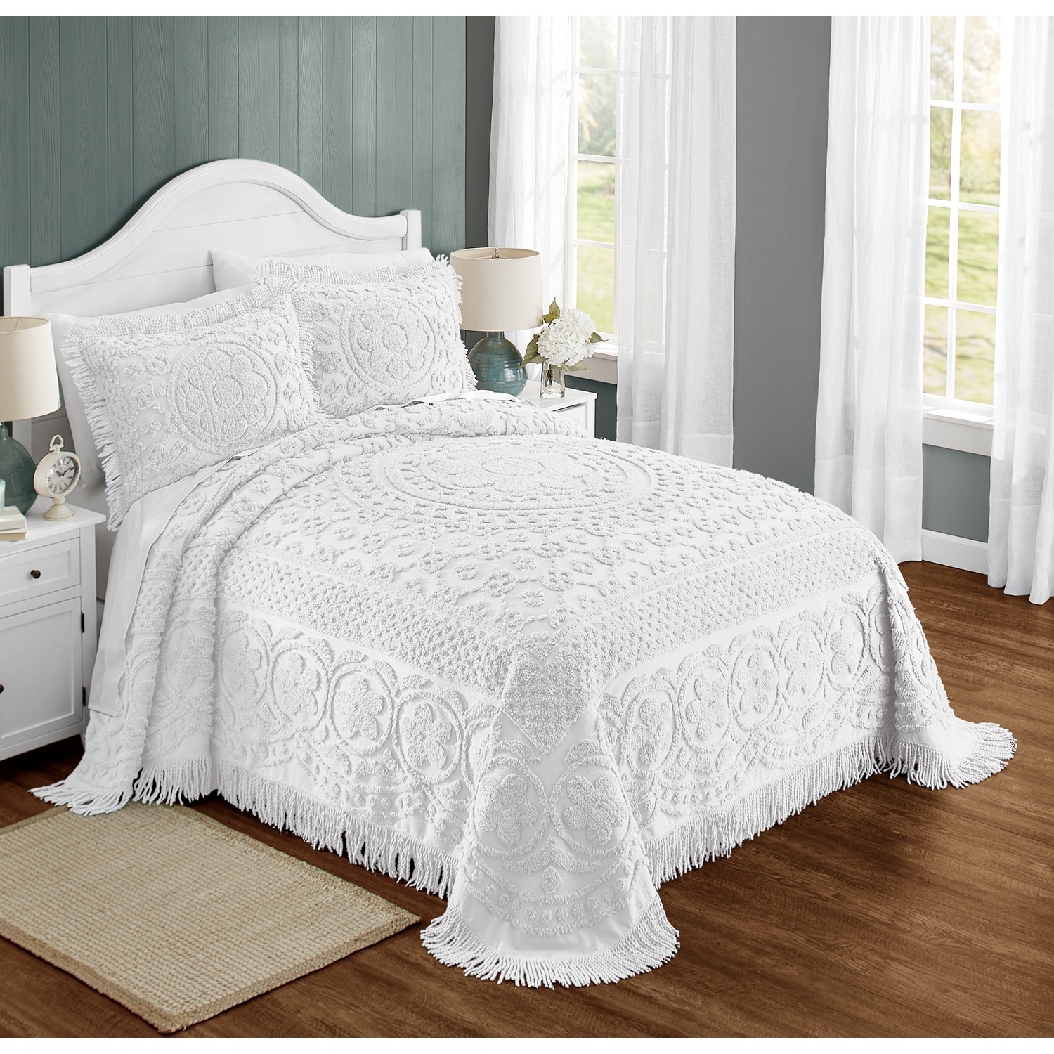 Emily chenille throw bedspread sales