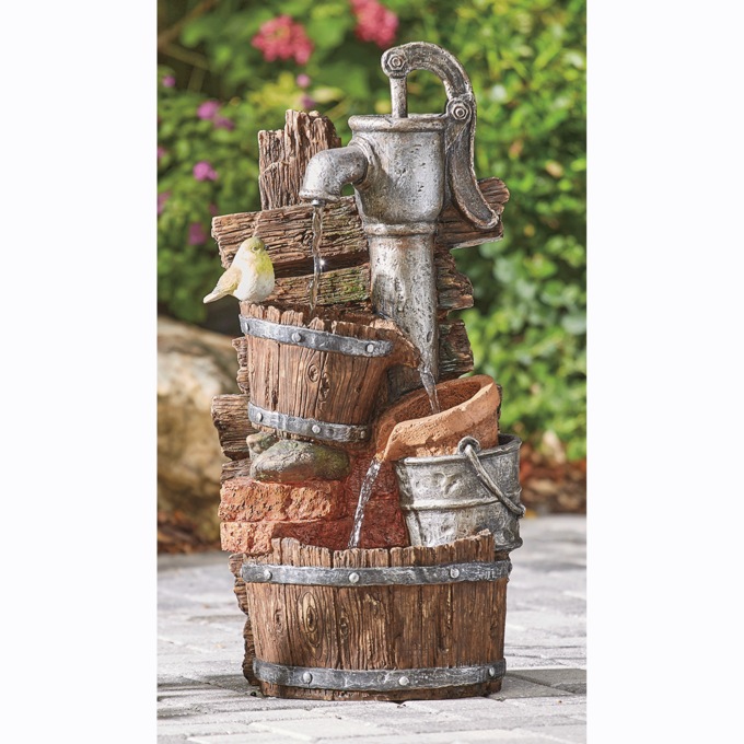 LED Bird Barrel Fountain, , large