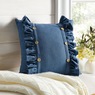 Faux-Denim Accent Pillow, Blue, large