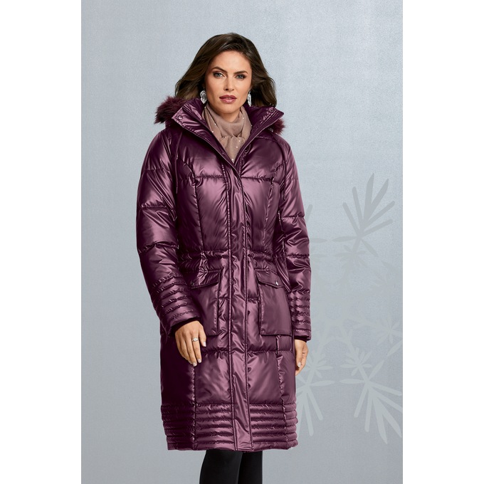Long Hooded Puff Coat, , large