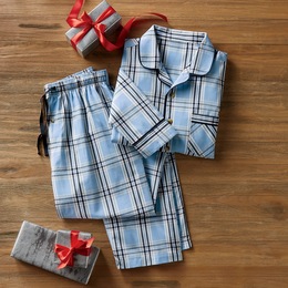 2-Piece Men&amp;&#35;39;s Plaid Traditional PJ Set, , large