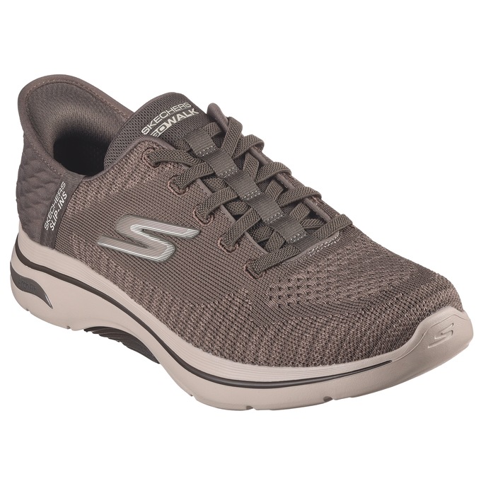 Skechers Men's Slip-Ins GO WALK Arch Fit 2.0, Taupe, large