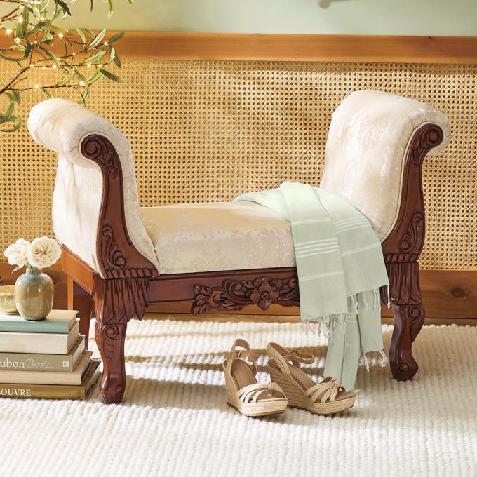Lillianna Carved Bench, , large