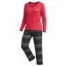 Jolly Penguin Holiday PJ Set with Embroidered Top, , large