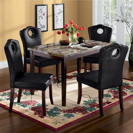 High-Back Dining Chair with Nailhead Trim, , large