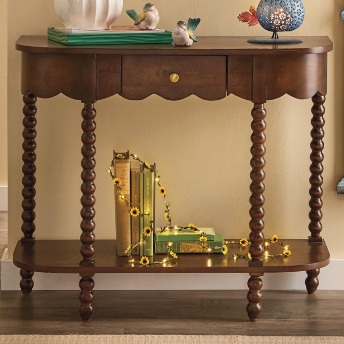Macie Console Table, Walnut, large