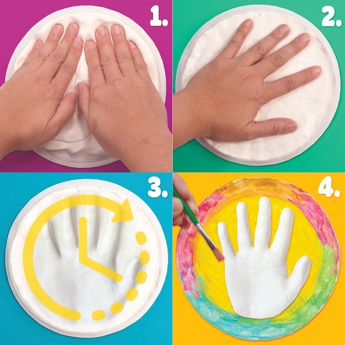 Play-Doh Air Dry Clay Handprint Stone Kit, Multi, large