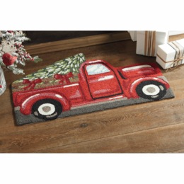 Indoor/Outdoor Holiday Truck-Shaped Mat &ndash; 22&quot; x 36&quot;, , large