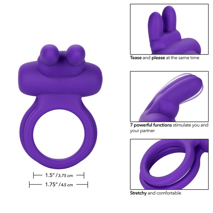 Silicone Rechargable Dual Rockin Rabbit Enhancer, , large