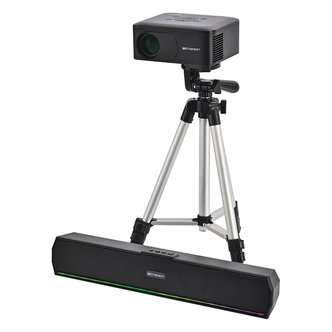 Emerson Portable Projector Bundle, Black, large