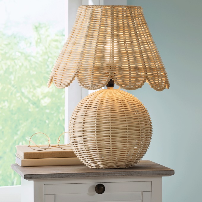 Natural Scallop Shade Table Lamp, , large