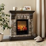 Faux-Stone Electric Fireplace, Rustic, , large