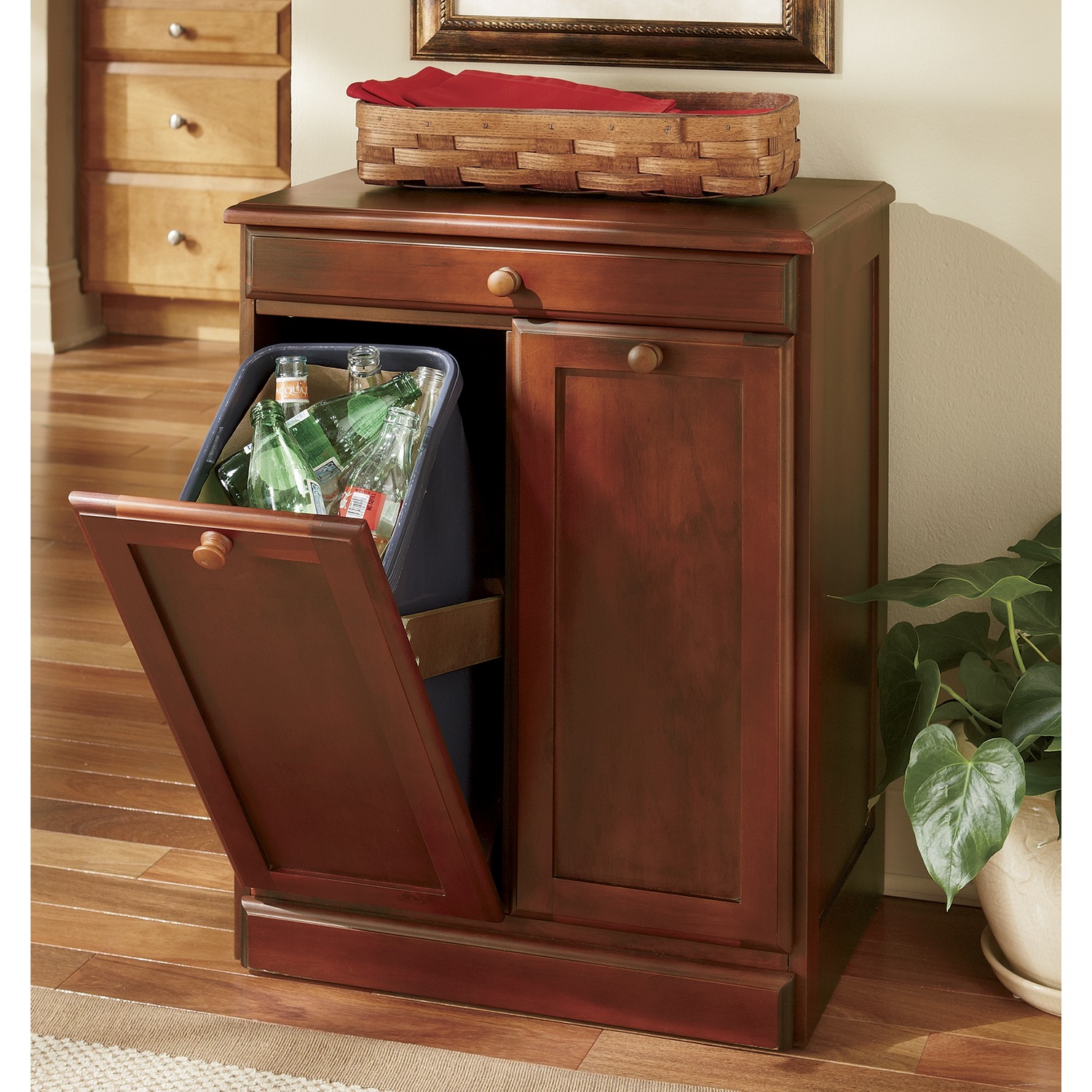 double trash can cabinet