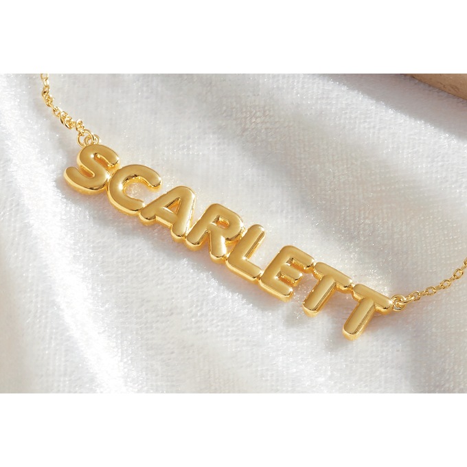 Personalized Name Bubble Letters Necklace, , large