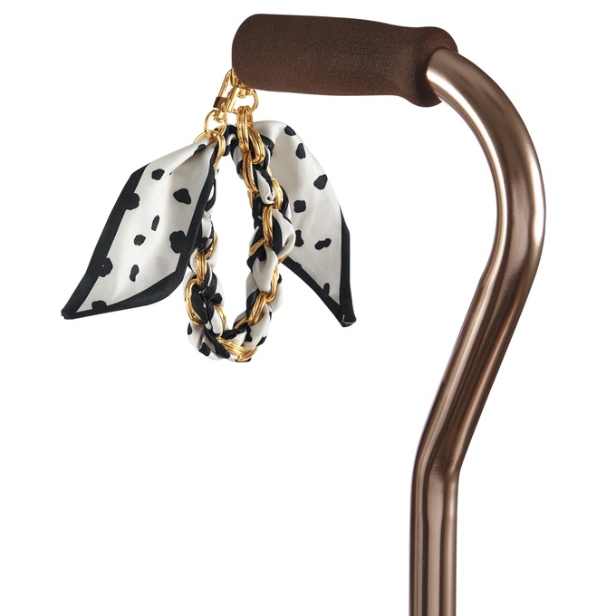 Cane Scarf, Black White Polka Dot, large