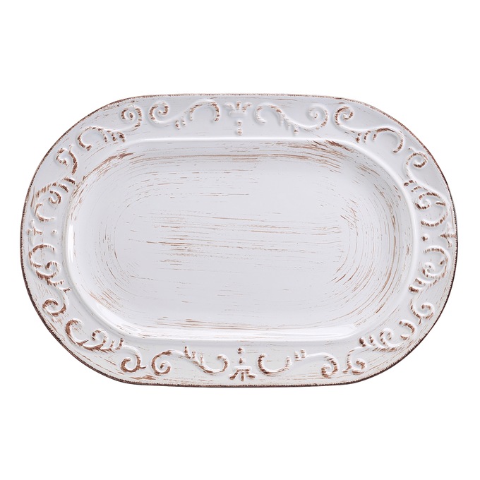 Pfaltzgraff Trellis White Oval Platter, , large