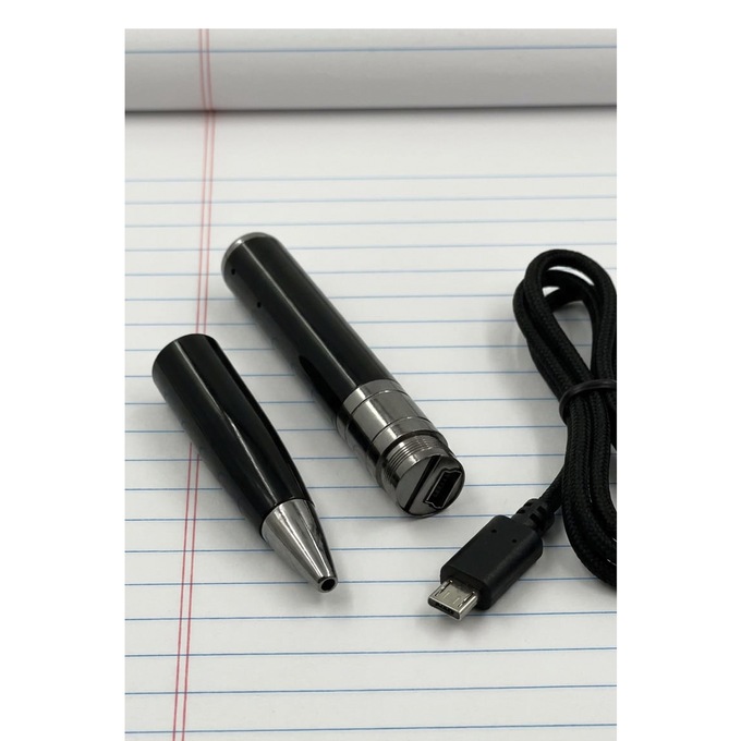 Spy Camera/Voice Recorder Pen, Silver Black, large