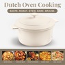 Gotham Steel 5-Quart Dutch Oven with Lid, Pastel Cream, large
