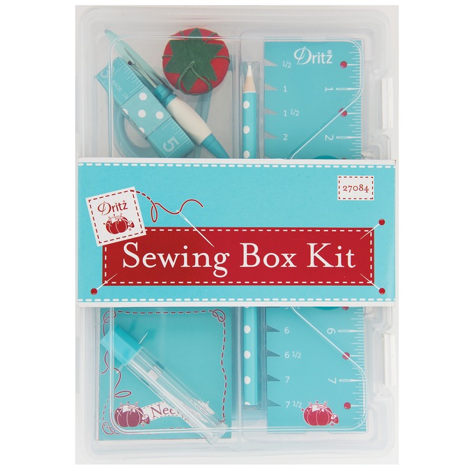 Dritz Blue Sewing Box Kit, , large