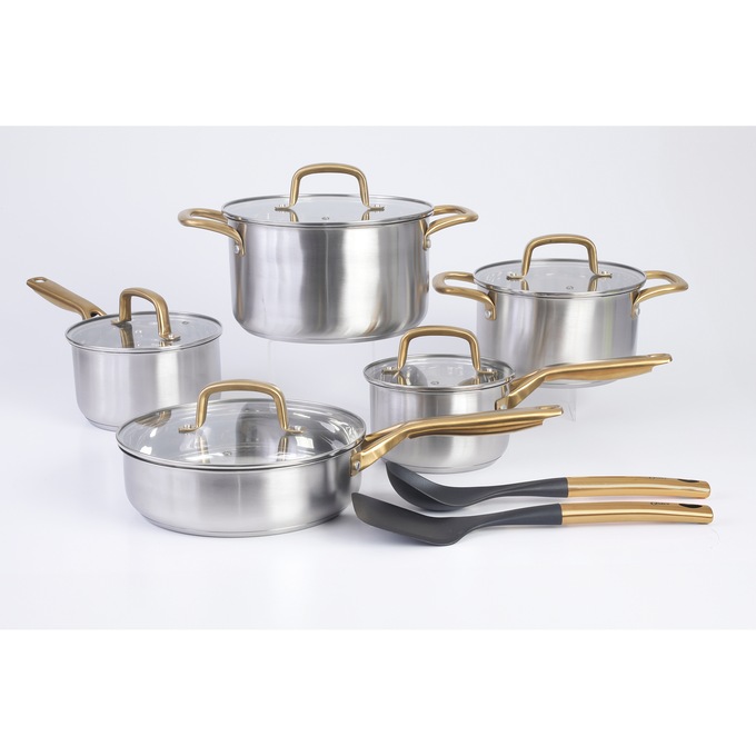 Oster Davinelle 12-Piece Stainless Steel Cookware Set, , large
