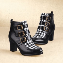 Houndstooth Inset Bootie by Midnight Velvet, , large