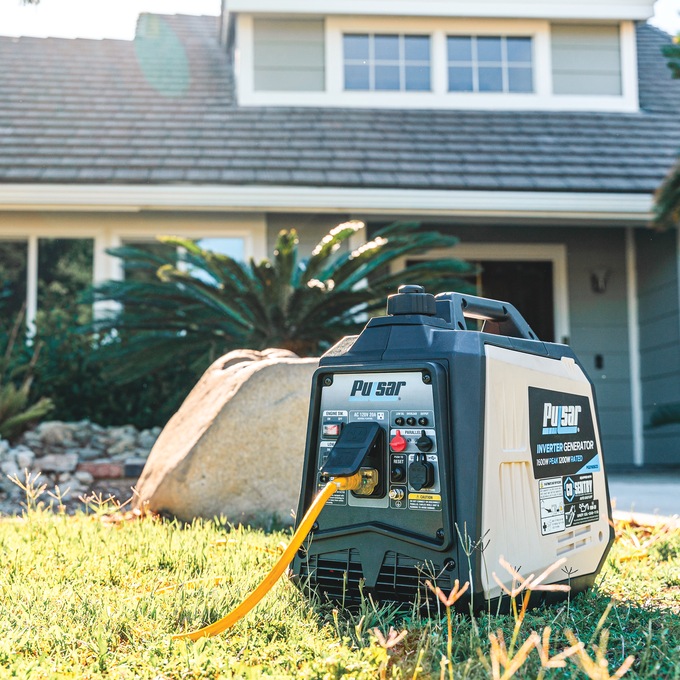 Pulsar 1600W/1200W Portable Gas Inverter Generator, Recoil Start with CO Alert, Black, large