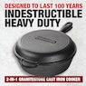 Granitestone Pre-Seasoned Cast Iron 2-in-1 Cooker, , large
