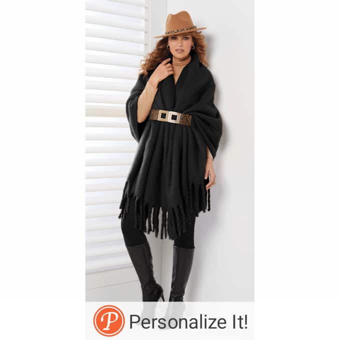 Personalized Solid Oversized Scarf, , large