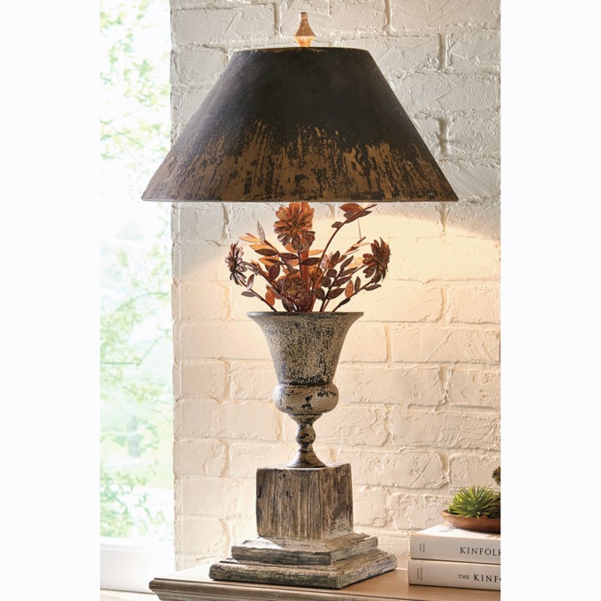 Figural Floral Bouquet Lamp, , large