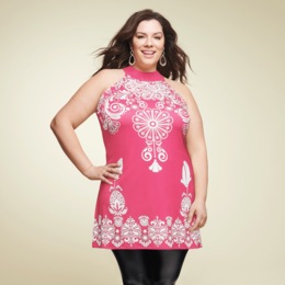 Carol Tunic, Pink White, large
