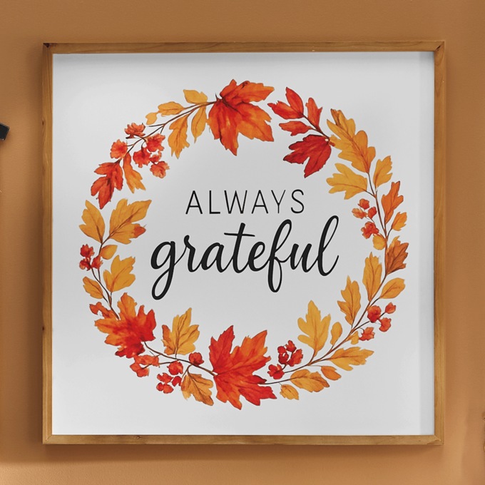 Always Grateful Wall Art, Multi, large