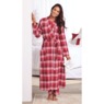 Women's Flannel Wrap Robe, , large