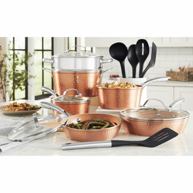 Gotham Steel Diamond 15-pc. Hammered Ceramic Cookware Set, , large