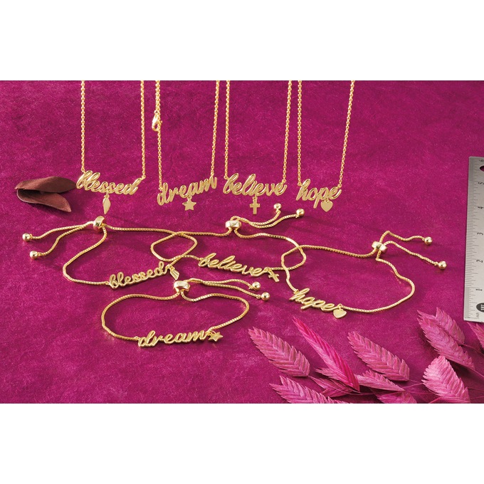Sentiments Word/Charm Necklace or Bracelet, , large