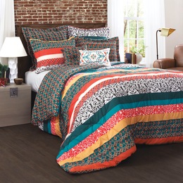 Boho Stripe 7-Piece Comforter Set, , large