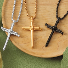 Men&#39;s Stainless Steel Nails/Cross Pendant, , large