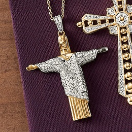 Crystal Jesus Pendant, , large
