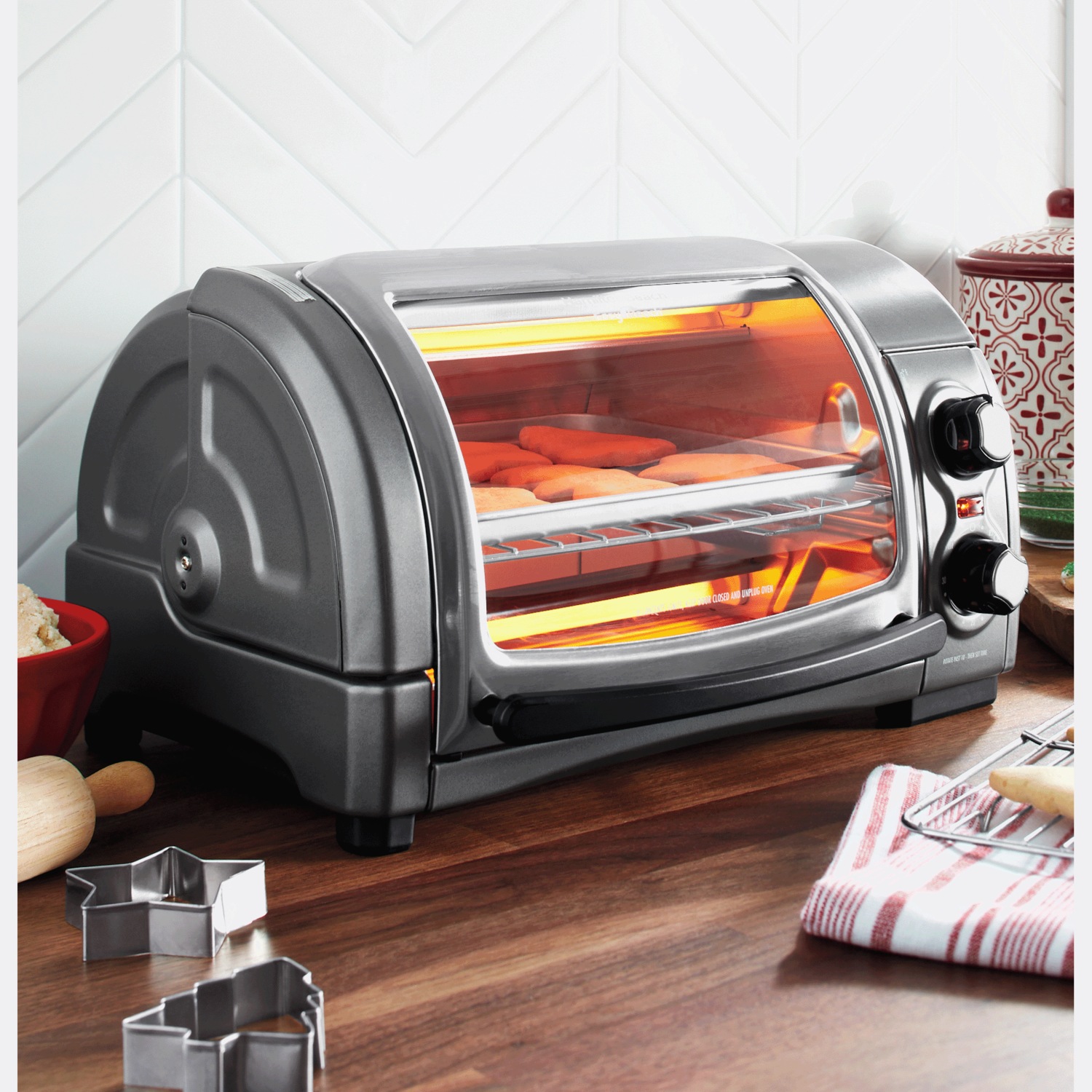 Hamilton Beach Easy Reach Toaster Oven with Roll Top Door Montgomery Ward