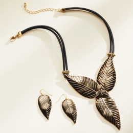 Tropical Foliage Necklace &amp; Earring Set, , large