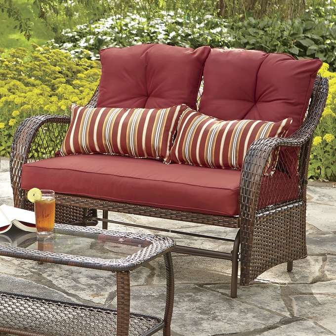 Resin Wicker Glider Loveseat Montgomery Ward