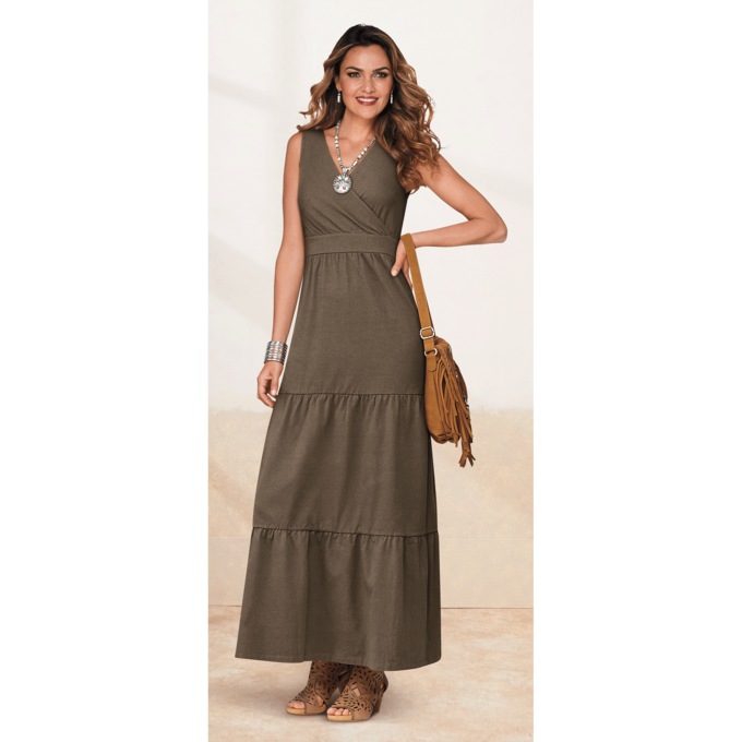 Must-Have Knit Maxi Dress, Brown, large