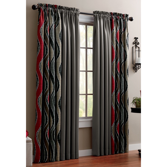 Wave Room-Darkening Panels, Brick, large