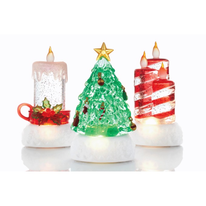 Lit Figural Christmas Waterglobe, , large