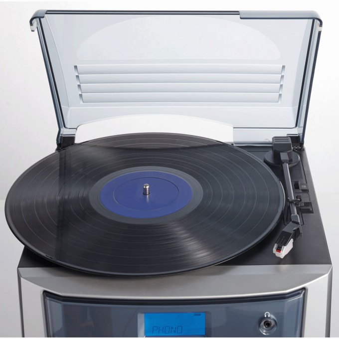 6-in-1 Music System with Deluxe Turntable, iPod/MP3, AM/FM, CD Player & Cassette, , large