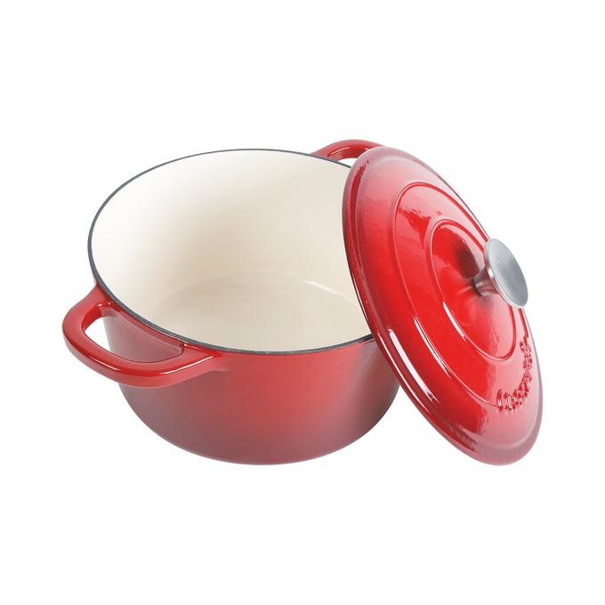 Crock Pot Artisan 5-qt. Enameled Cast Iron Dutch Oven with Lid, Scarlet Red, large