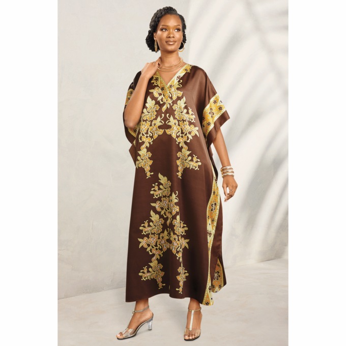Blare Long Caftan: Easy Dressy with Regal Details, , large
