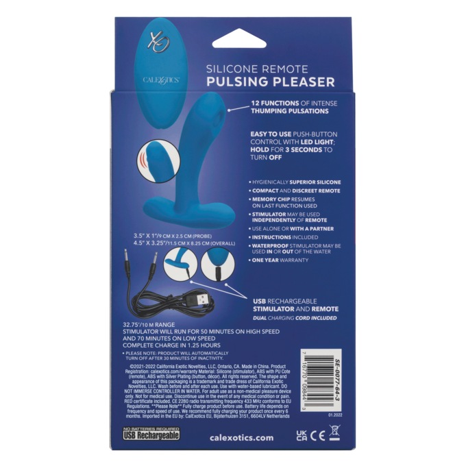 Silicone Remote Pulsing Pleaser, , large