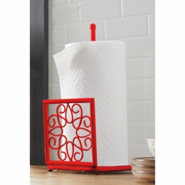 Gerbera Scroll Paper Towel Holder, Red, large