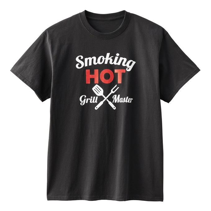 Grill Master Funny Graphic BBQ Tee with Short Sleeves in Cotton Jersey, , large